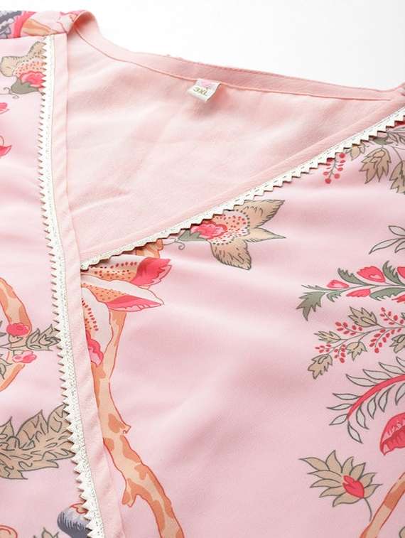 women plus size floral long sleeve ethnic dress - 22392904 -  Standard Image - 4