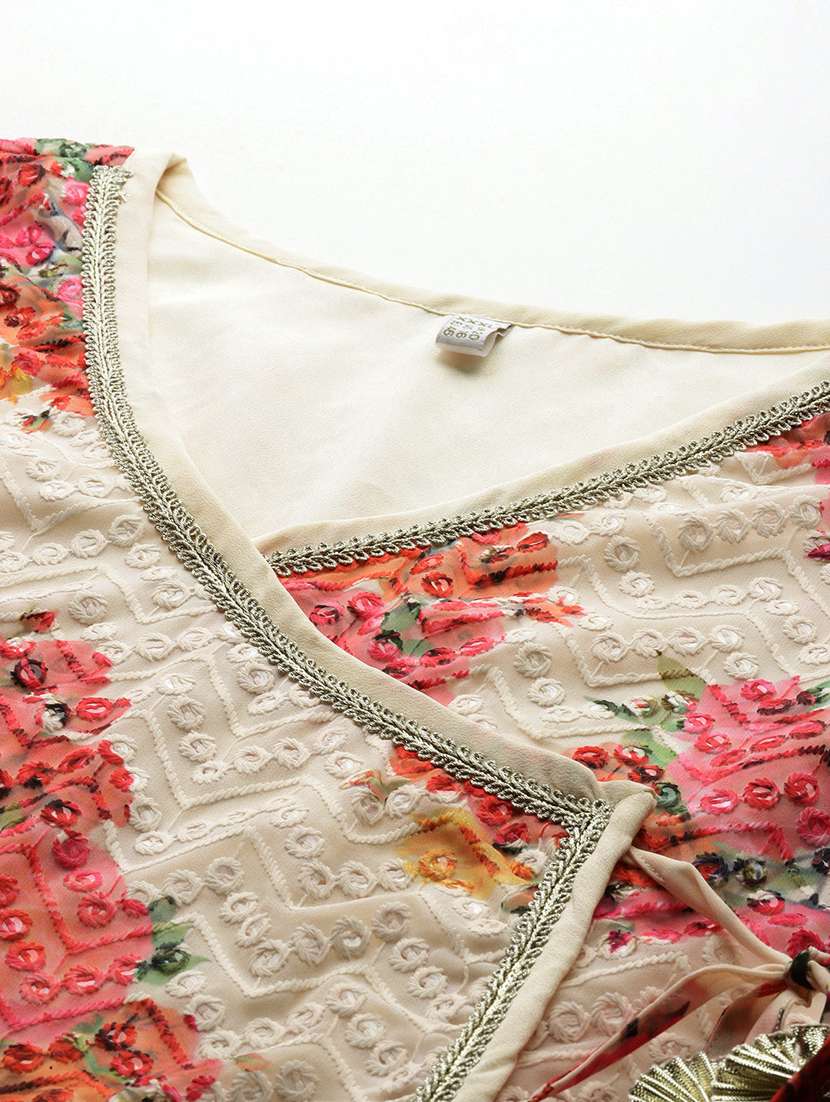 women plus size floral three quarter sleeve ethnic dress - 22392909 -  Standard Image - 4