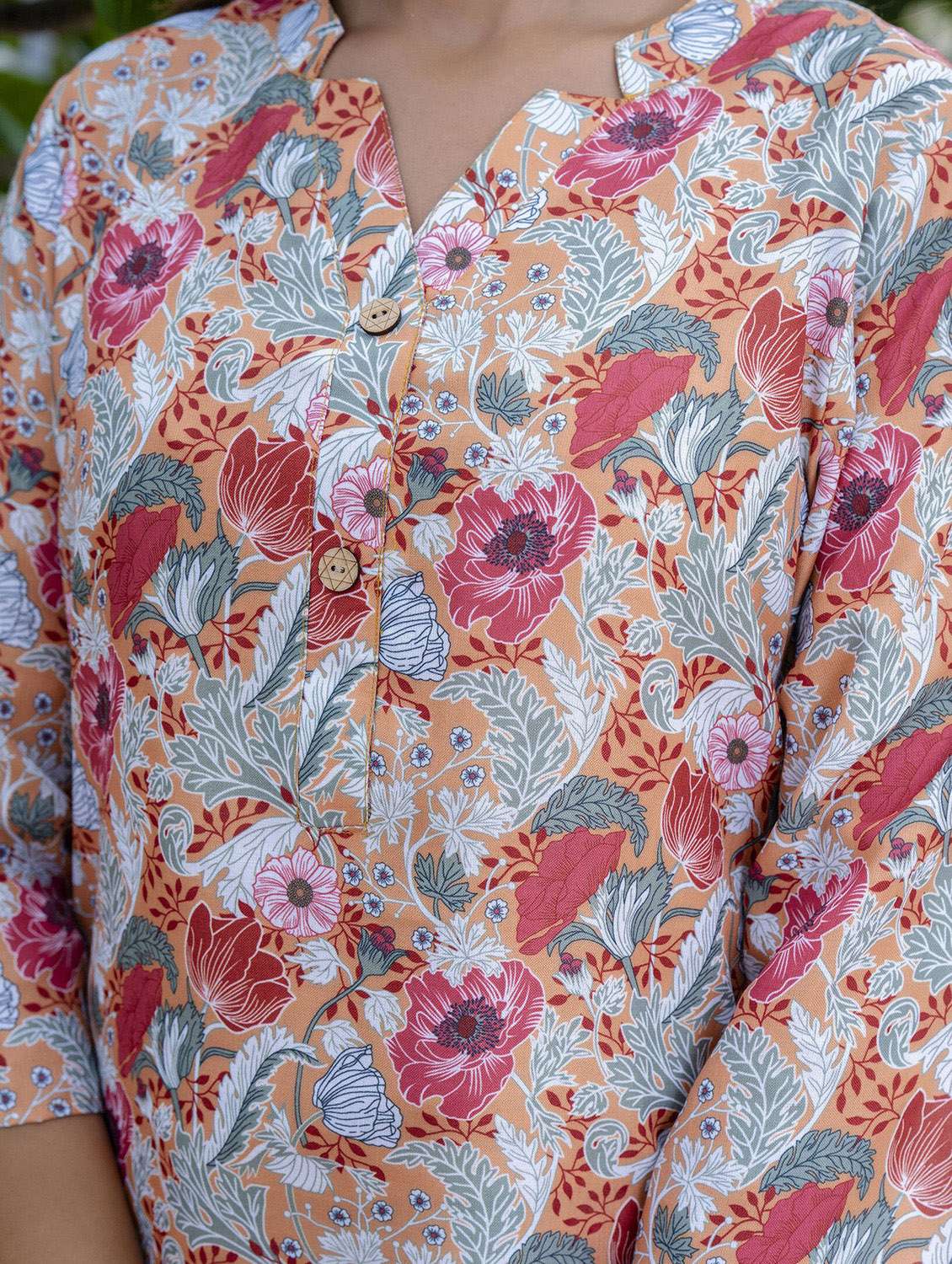 women printed three quarter sleeve ethnic co-ord set - 22392961 -  Standard Image - 1