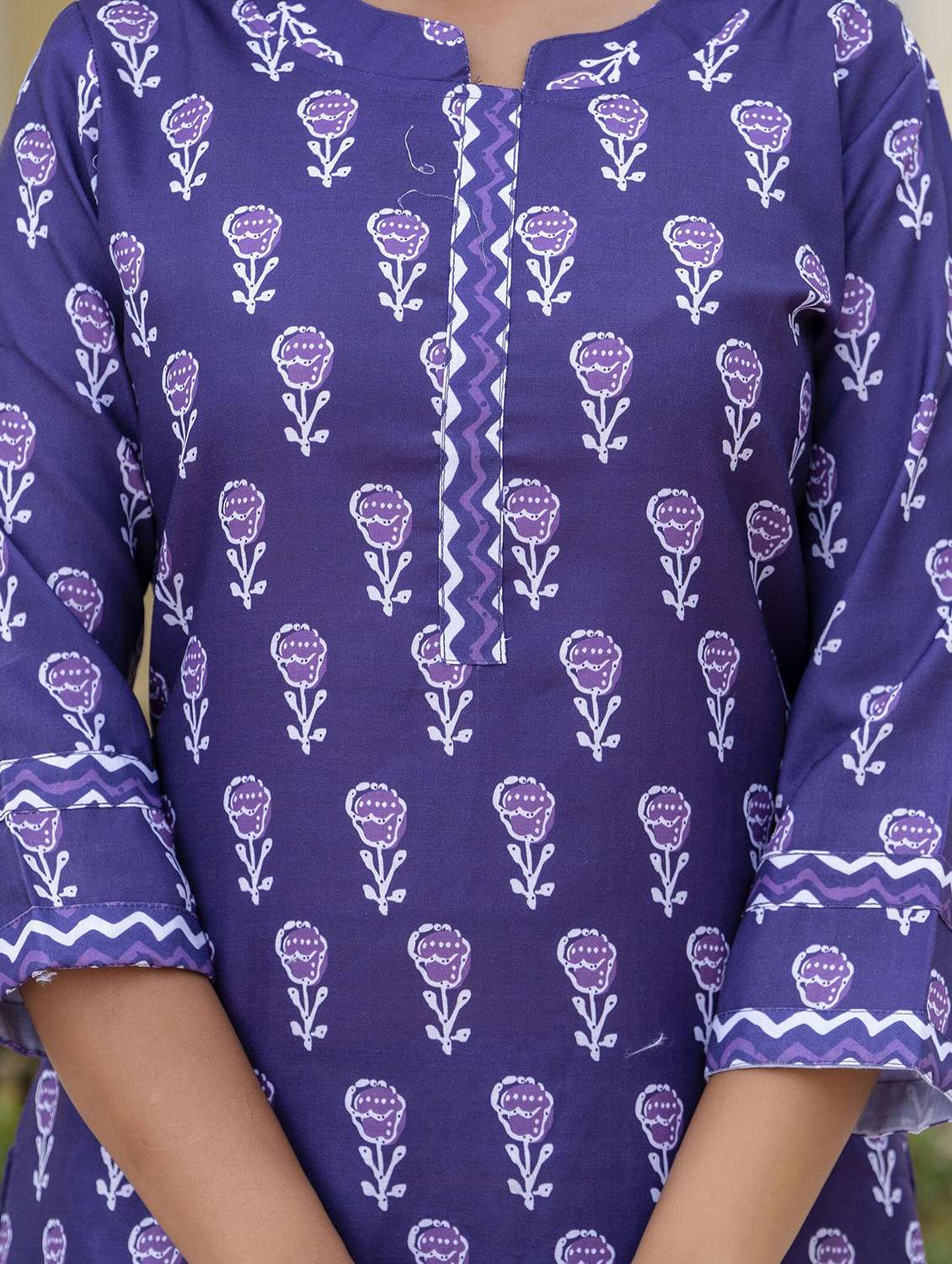 women printed three quarter sleeve kurta pant set - 22393006 -  Standard Image - 1