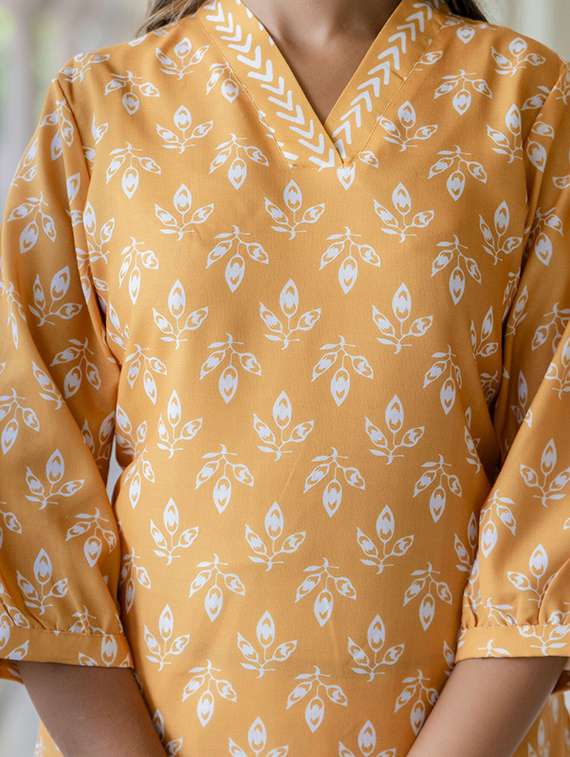 women printed three quarter sleeve kurta salwar set - 22393027 -  Standard Image - 1