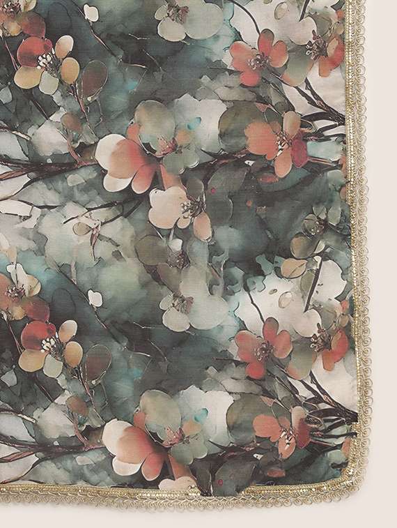 women floral three quarter sleeve kurta pant with dupatta set - 22393045 -  Standard Image - 4