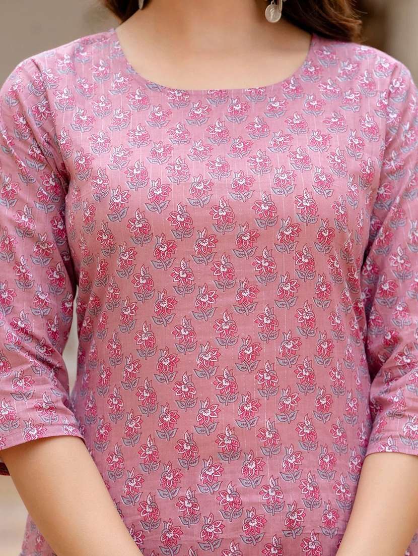 women printed three quarter sleeve kurta pant with dupatta set - 22393561 -  Standard Image - 1
