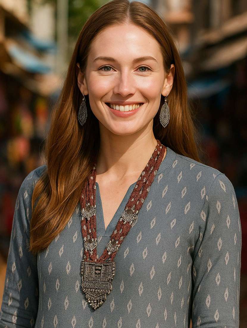 women printed three quarter sleeve kurta salwar set - 22393756 -  Standard Image - 1