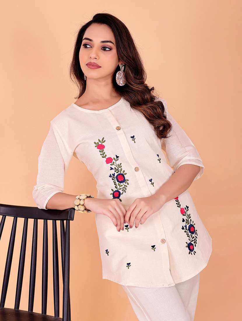 women embroidered top and trouser co-ord set - 22393875 -  Standard Image - 1