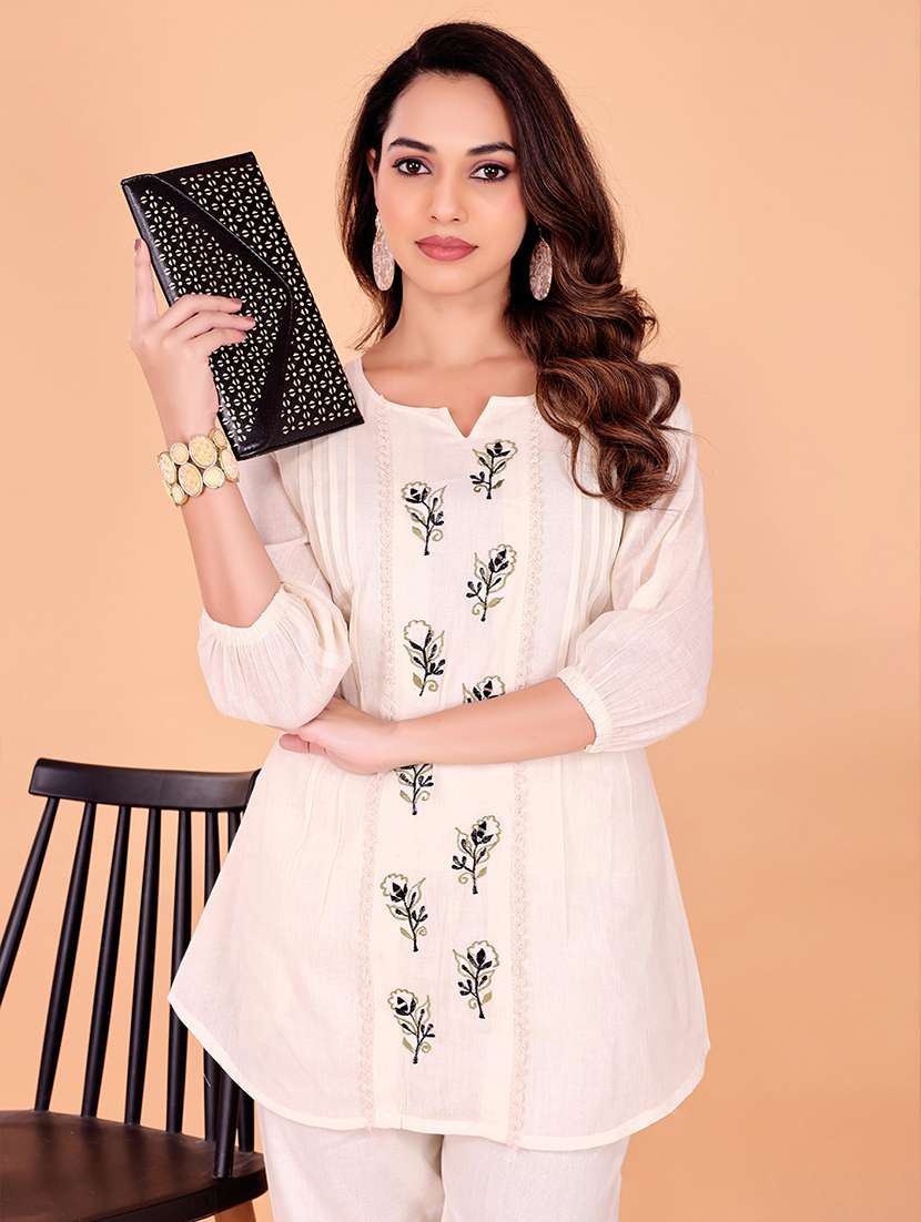 women embroidered top and trouser co-ord set - 22393876 -  Standard Image - 1