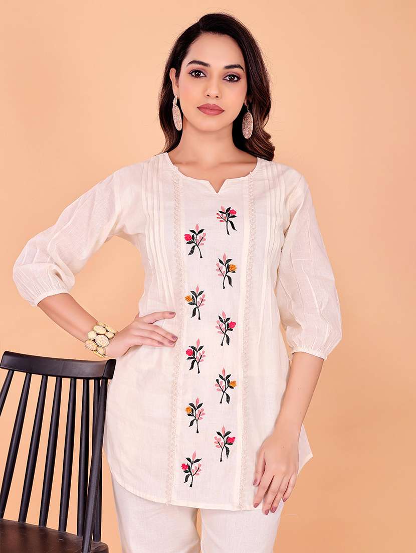 women embroidered top and trouser co-ord set - 22393884 -  Standard Image - 1