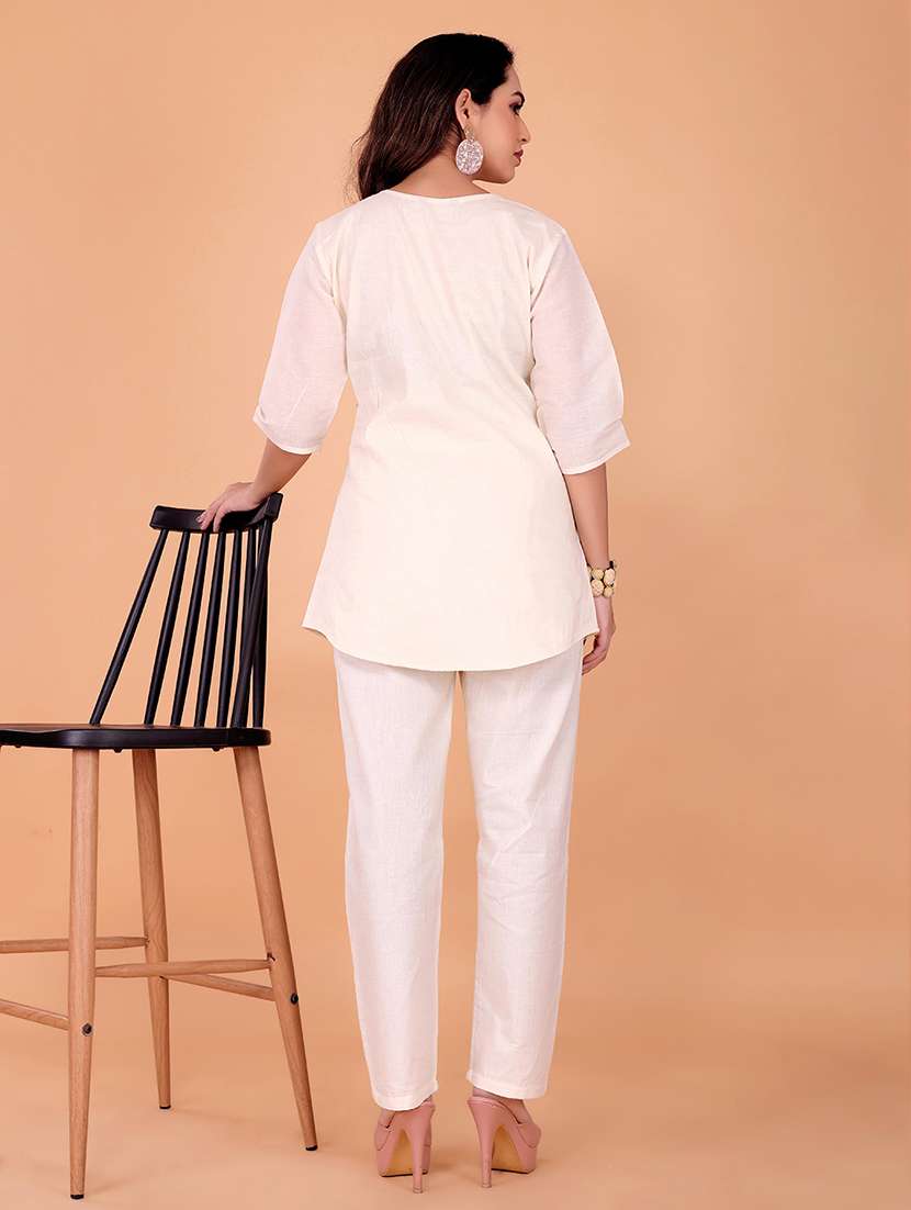 women embroidered top and trouser co-ord set - 22393885 -  Standard Image - 4