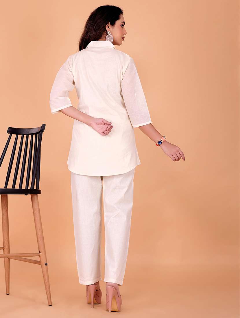 women embroidered shirt and trouser co-ord set - 22393890 -  Standard Image - 4