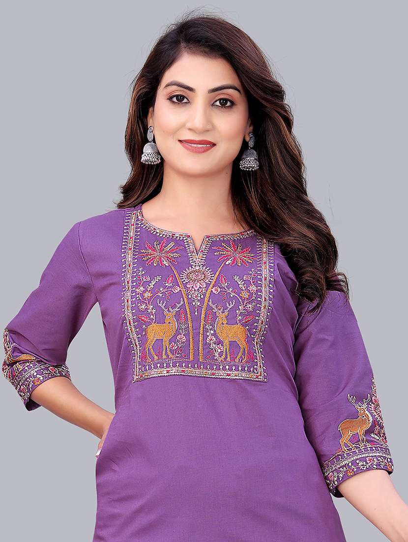 women embroidered kurta and palazzo set - 22393915 -  Standard Image - 1