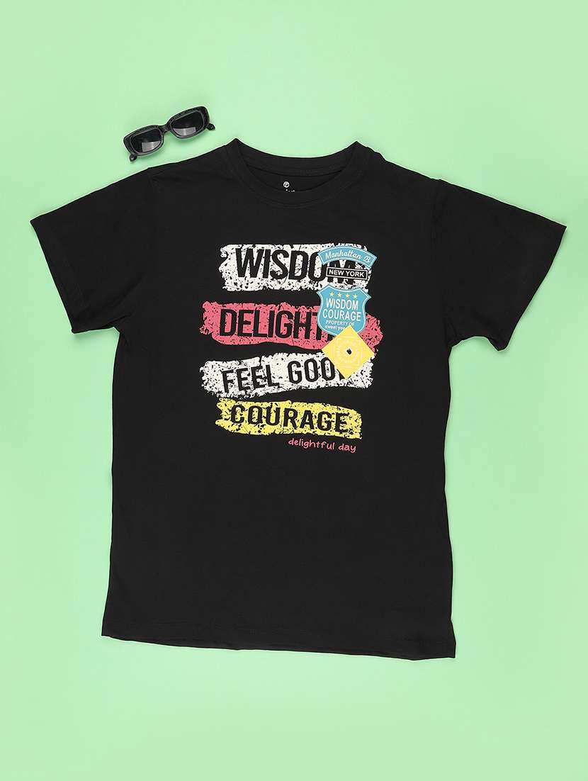boys printed round neck regular t-shirt - 22394147 -  Standard Image - 1