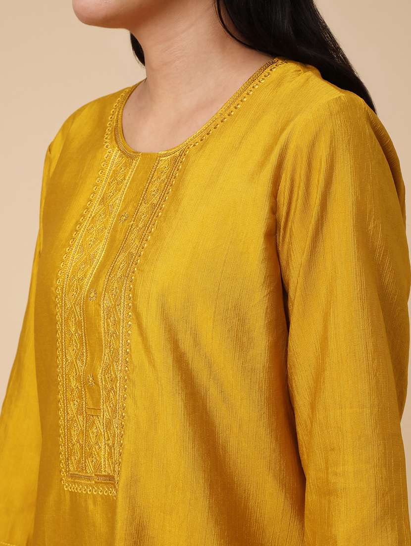 yellow cotton kurta pant  set - 22394755 -  Standard Image - 1