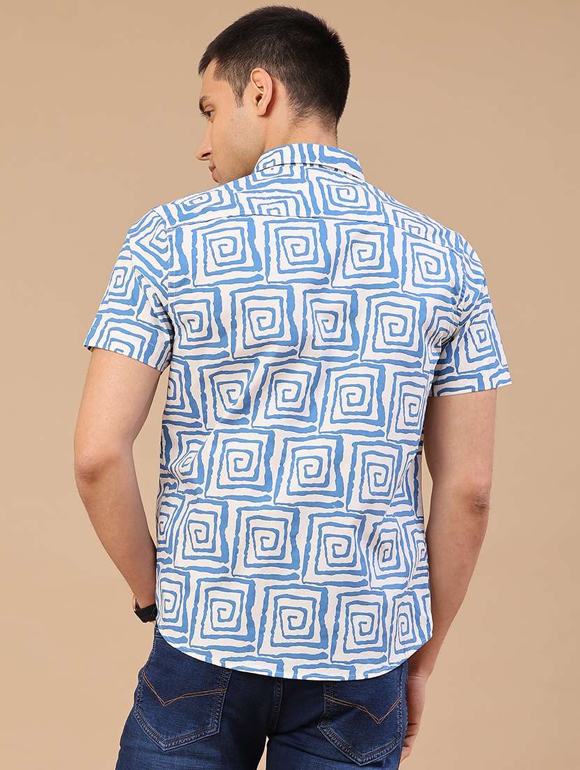men printed short sleeve regular fit casual shirt - 22394768 -  Standard Image - 4