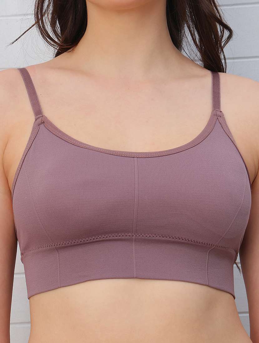 women solid non wired sports bra - 22394802 -  Standard Image - 1