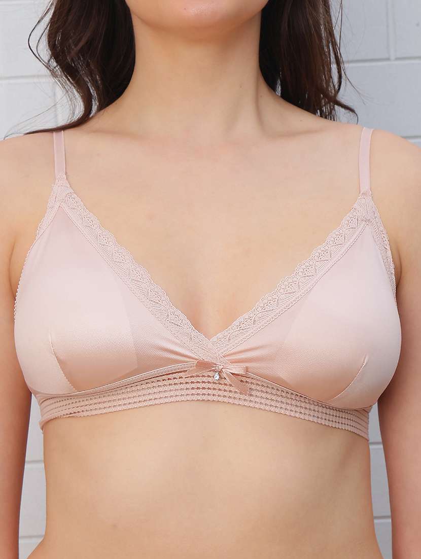 women solid non wired plunge bra - 22394804 -  Standard Image - 1