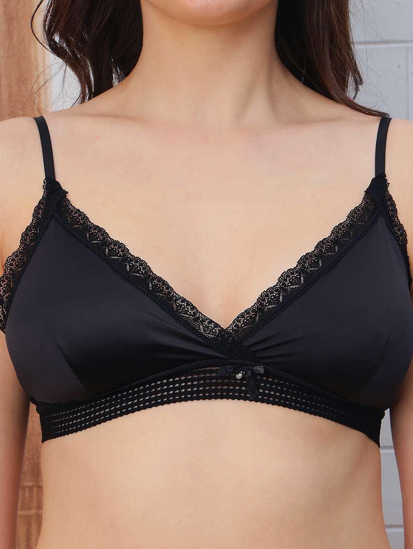 women solid non wired plunge bra - 22394805 -  Standard Image - 1