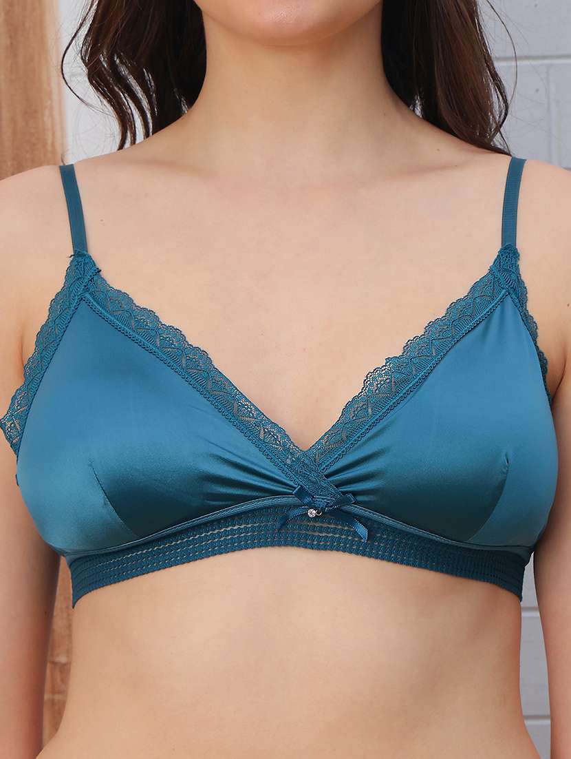 women solid non wired plunge bra - 22394806 -  Standard Image - 1