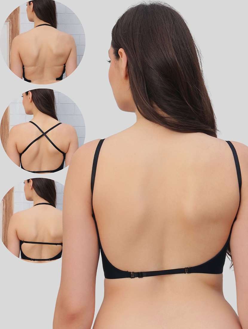 women solid under wired plunge bra - 22394813 -  Standard Image - 4