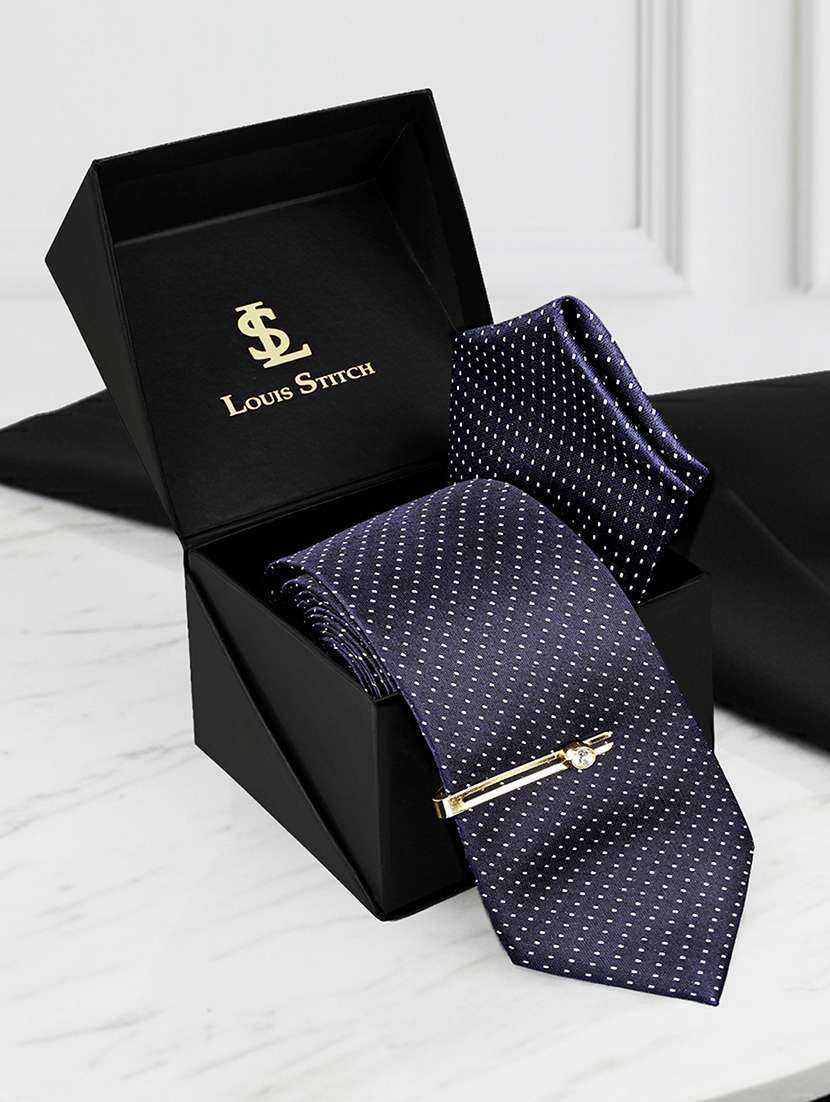 men blue polka dot printed tie - 22394833 -  Standard Image - 1