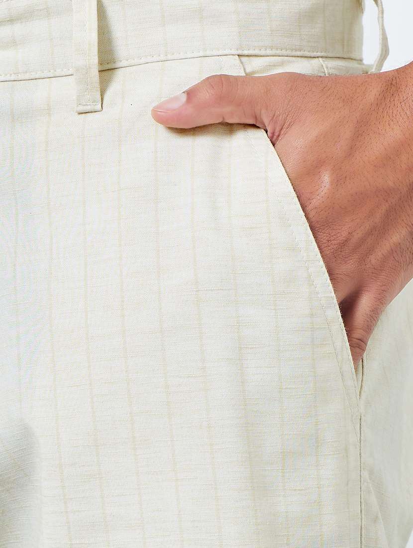 men striped mid rise flat front casual trouser - 22394858 -  Standard Image - 1