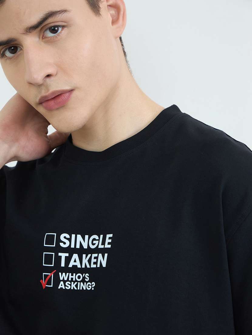 men typographic short sleeve oversized t-shirt - 22394866 -  Standard Image - 1