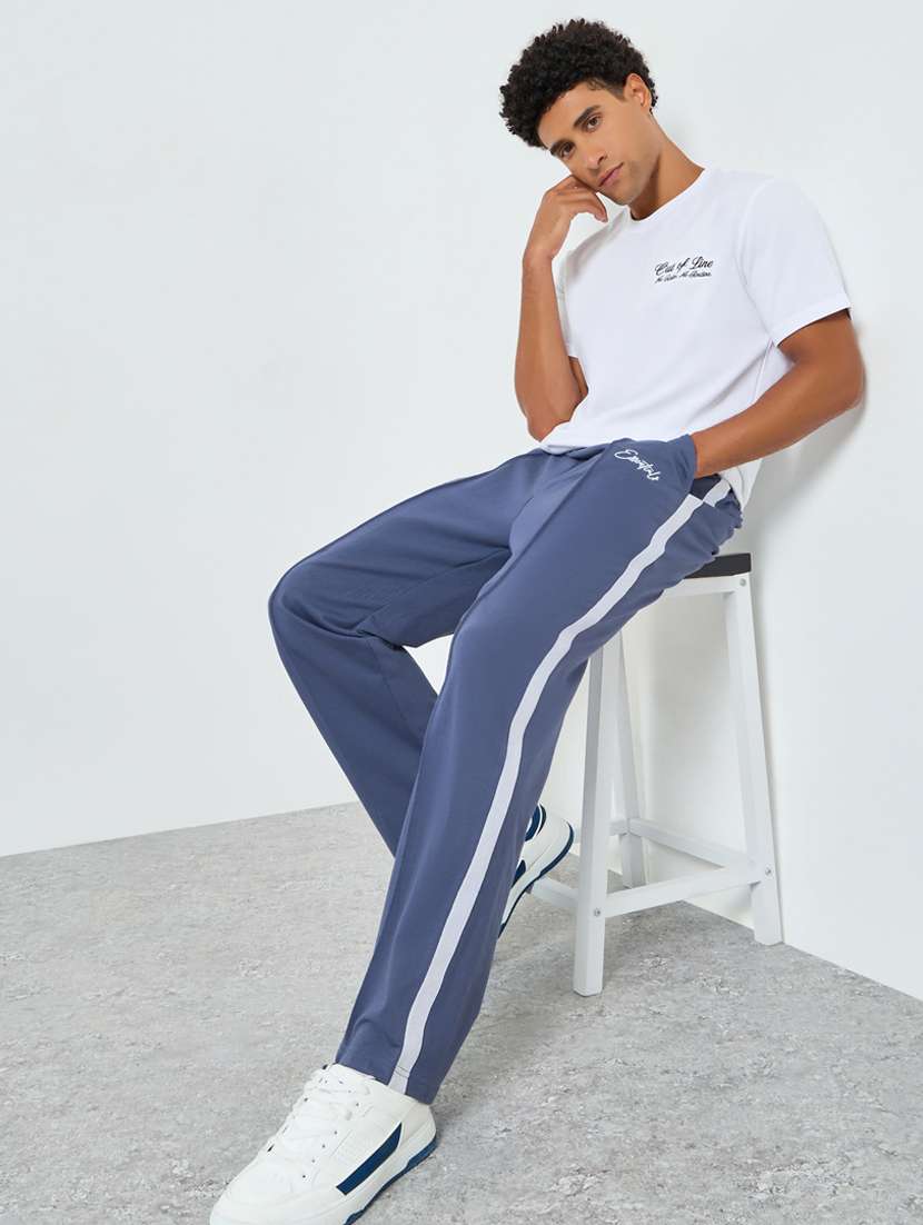 men side taped relaxed fit full length track pant - 22394902 -  Standard Image - 4