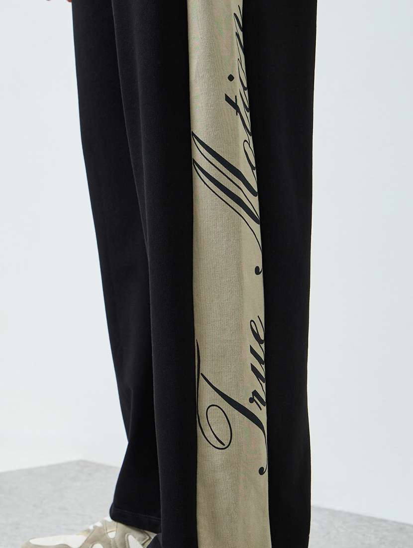 men typographic mid rise full length track pant - 22394924 -  Standard Image - 1