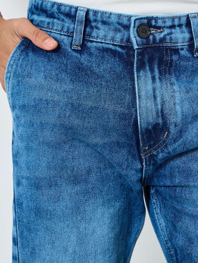 men washed mid rise full length tapered jeans - 22394940 -  Standard Image - 1