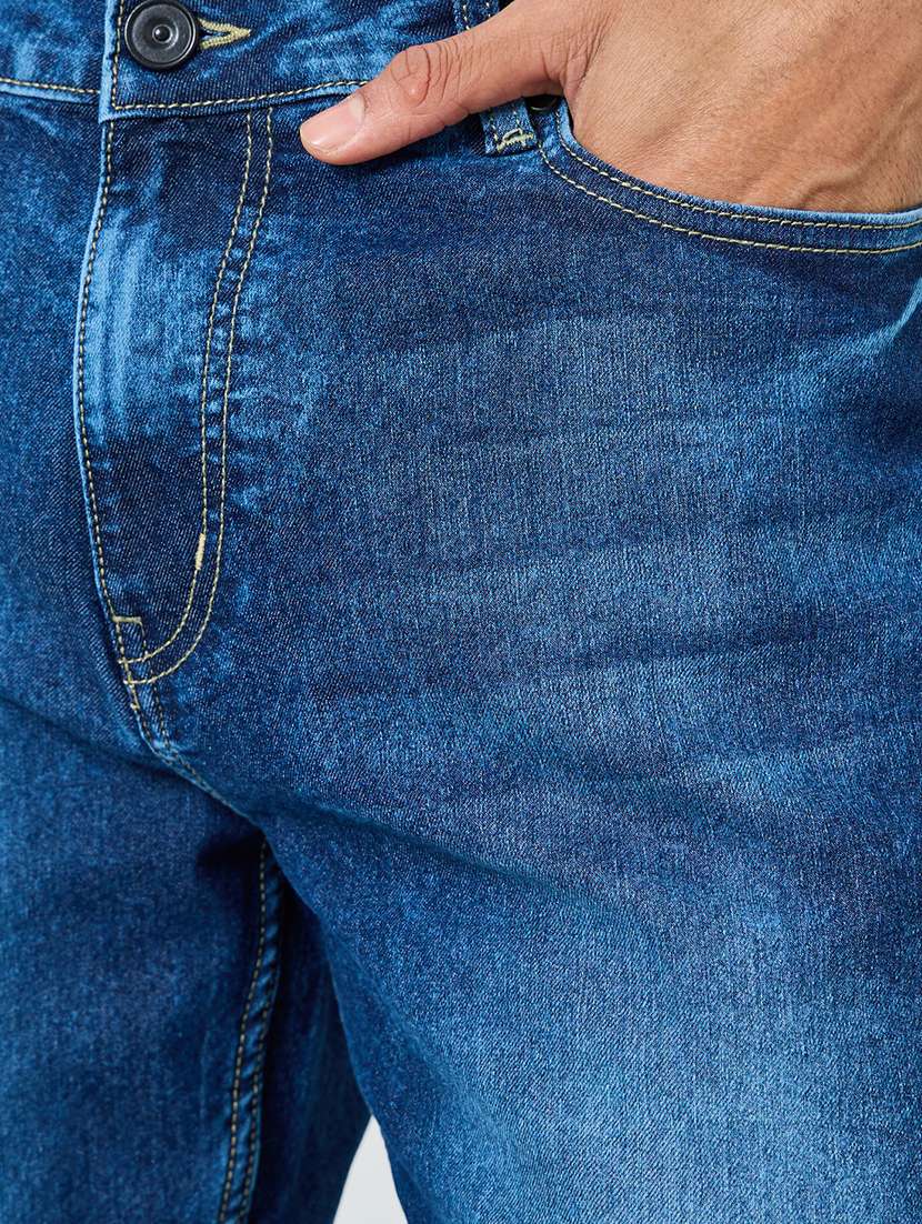 men washed mid rise full length straight jeans - 22394946 -  Standard Image - 1