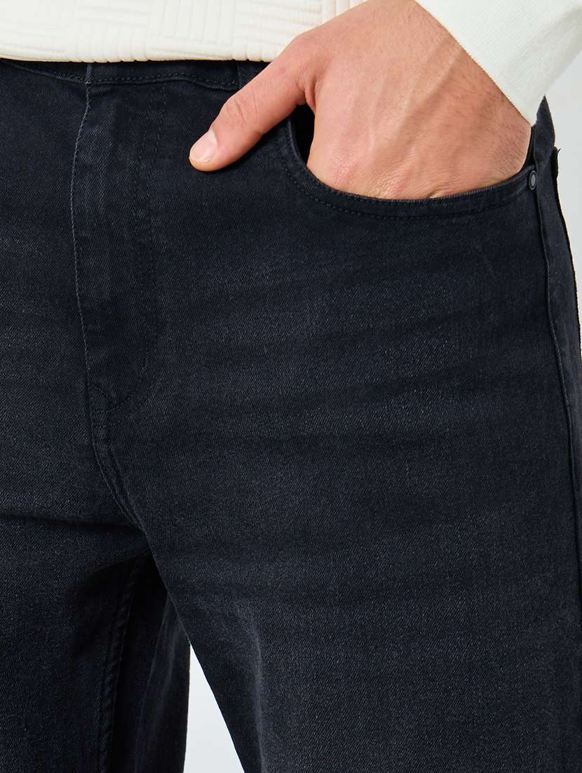 men plain mid rise full length relaxed fit jeans - 22394979 -  Standard Image - 1