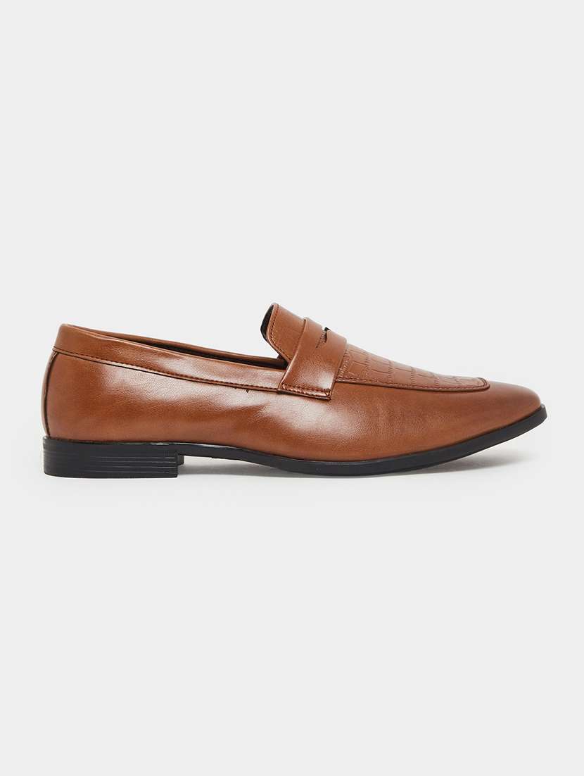 men brown slip on formal shoes - 22394985 -  Standard Image - 1