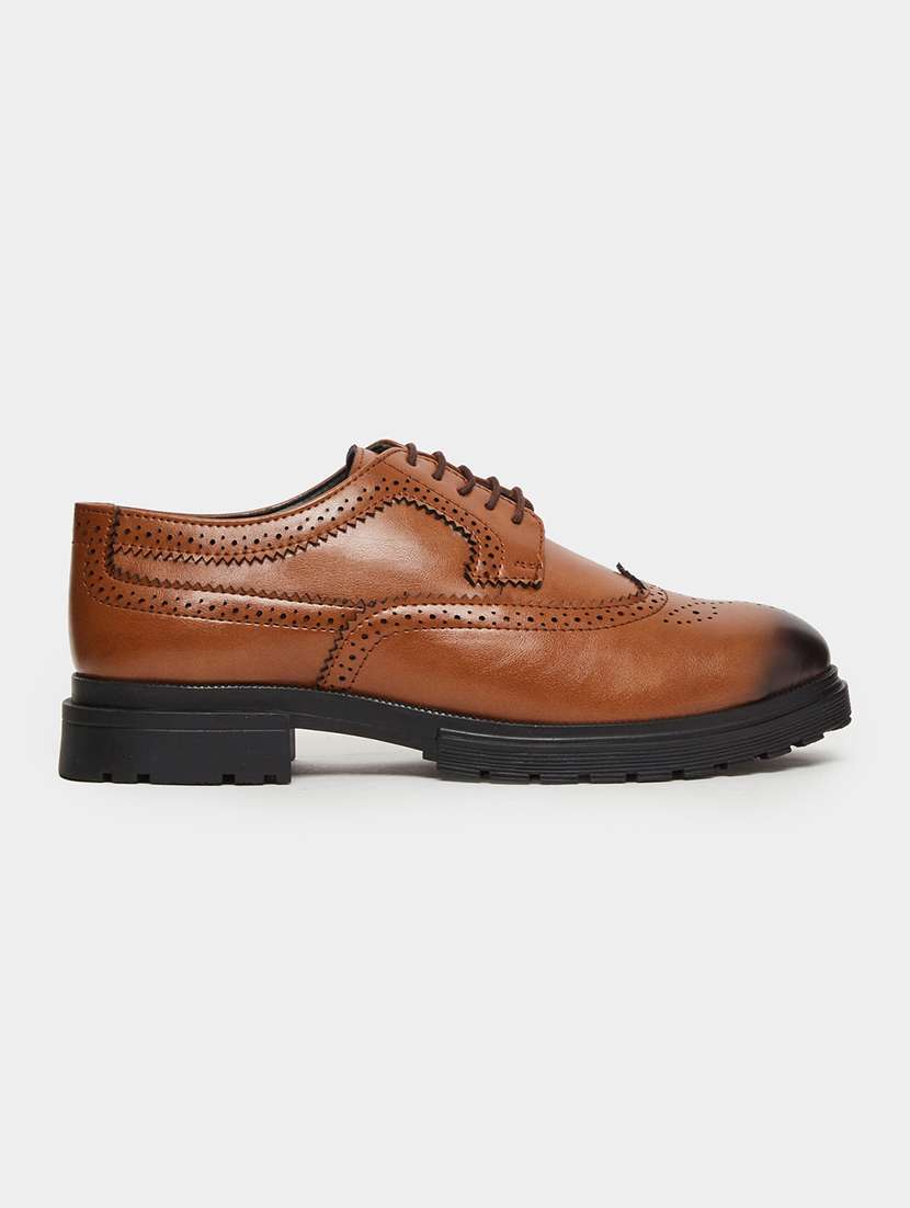 men solid lace up brogues - 22394986 -  Standard Image - 1