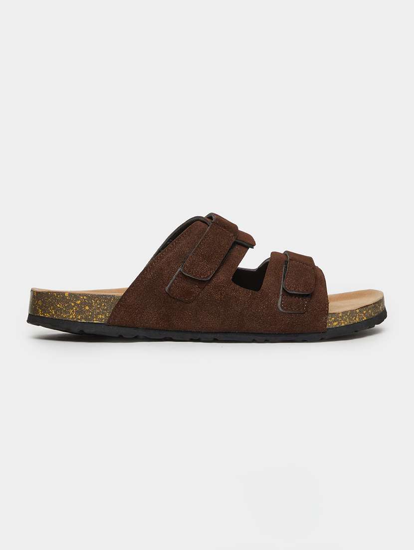 men brown slip on sandal - 22395016 -  Standard Image - 1
