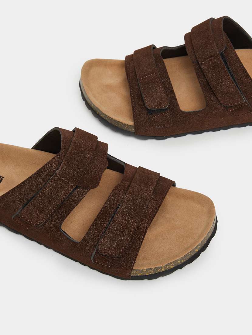 men brown slip on sandal - 22395016 -  Standard Image - 4