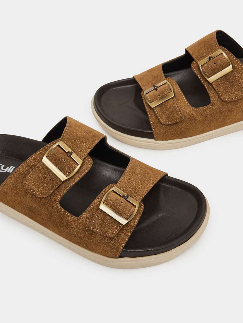 men tan slip on sandal - 22395017 -  Standard Image - 4