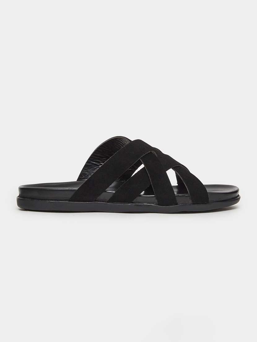 men black slip on sandal - 22395021 -  Standard Image - 1