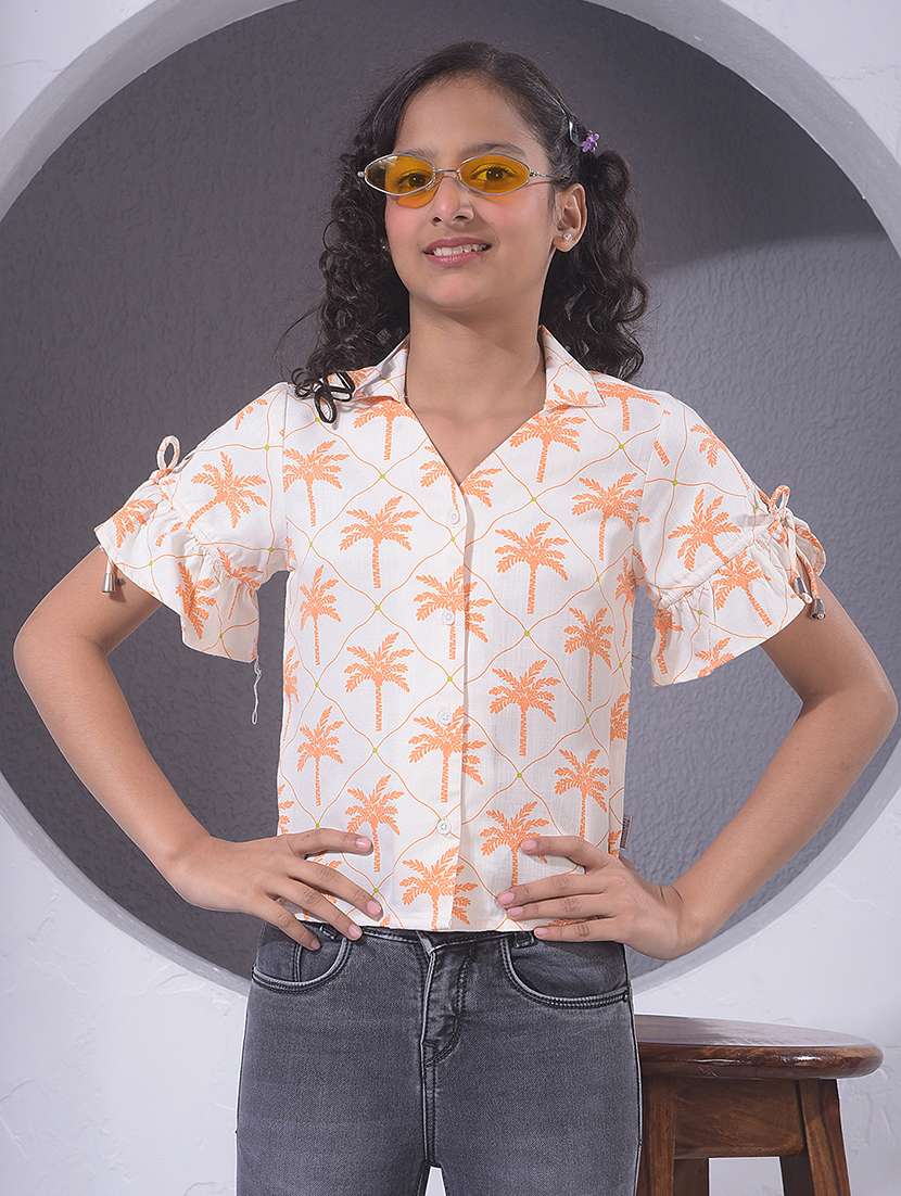 girls printed short sleeve shirt top