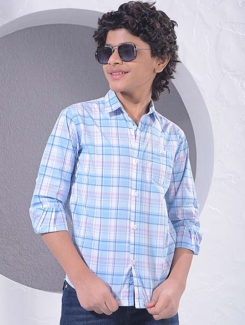 boys collared long sleeve regular fit shirt