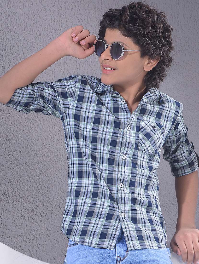 boys collared long sleeve regular fit shirt