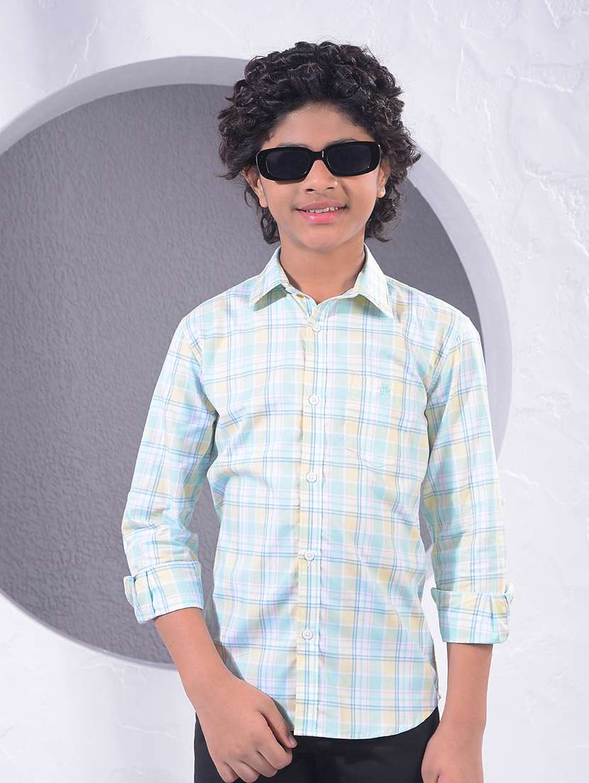 boys collared long sleeve regular fit shirt