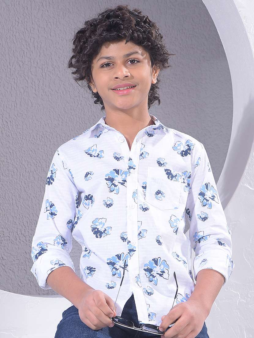 boys collared long sleeve regular fit shirt