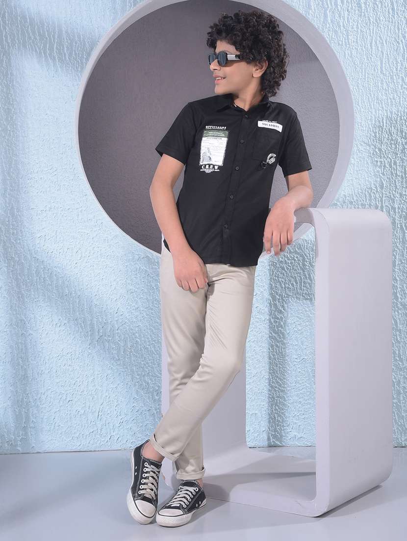 boys solid mid rise chino - 22395479 -  Standard Image - 6