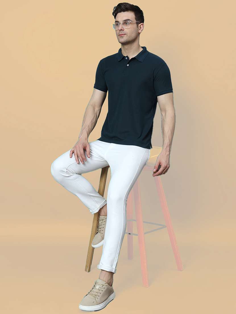 men solid short sleeve slim fit polo t-shirt - 22395515 -  Standard Image - 4