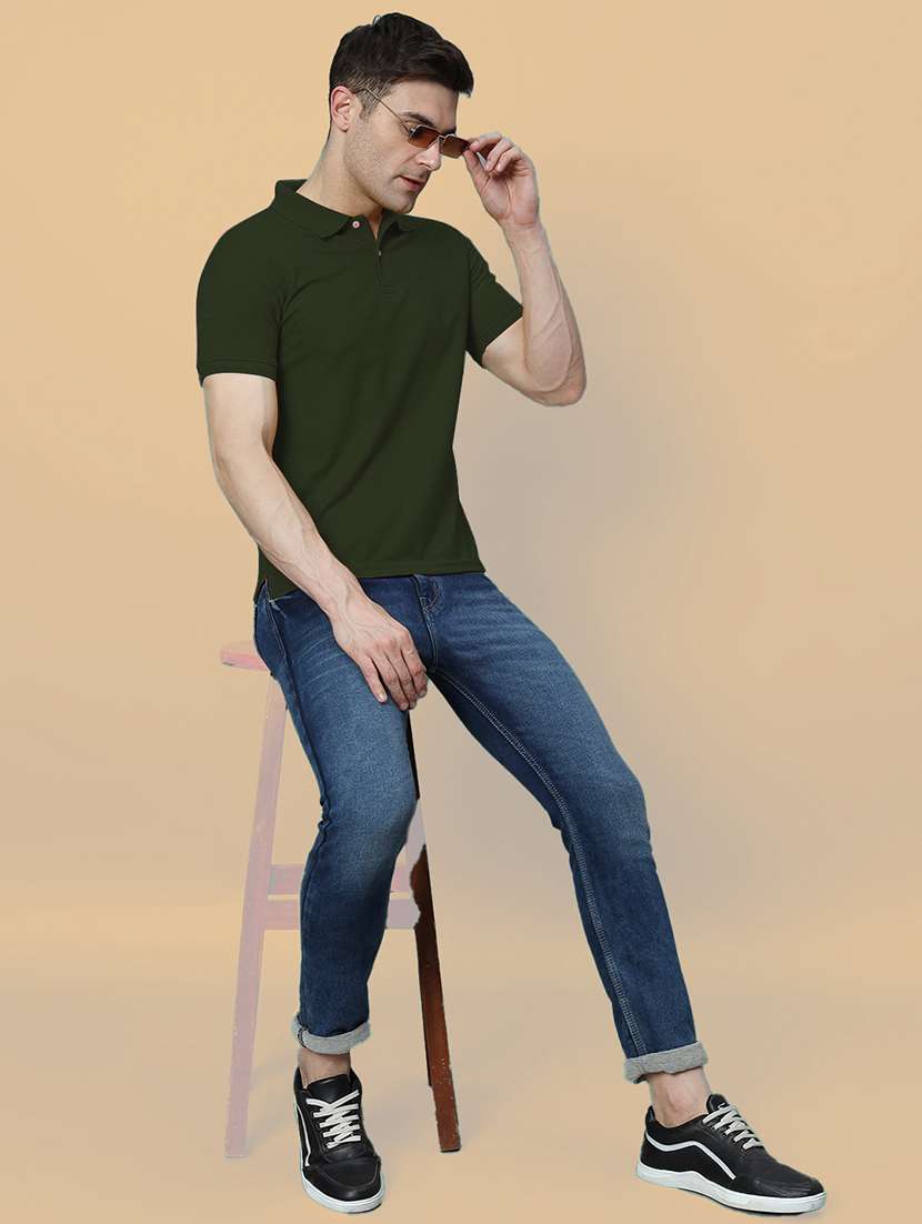 men solid short sleeve slim fit polo t-shirt - 22395519 -  Standard Image - 4
