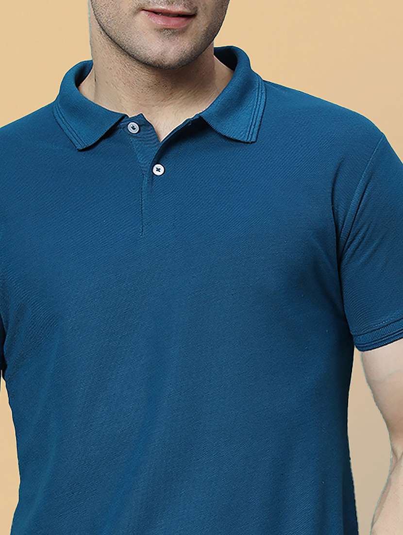 men solid short sleeve slim fit polo t-shirt - 22395524 -  Standard Image - 1