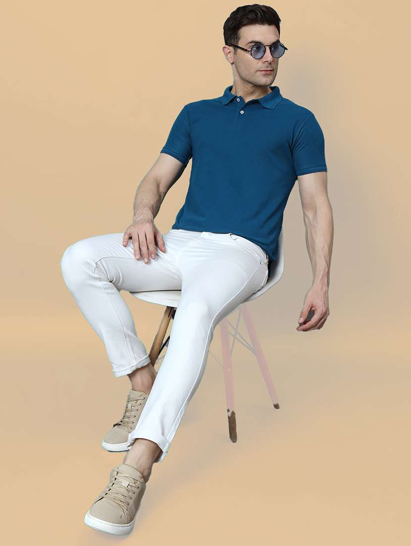 men solid short sleeve slim fit polo t-shirt - 22395524 -  Standard Image - 4