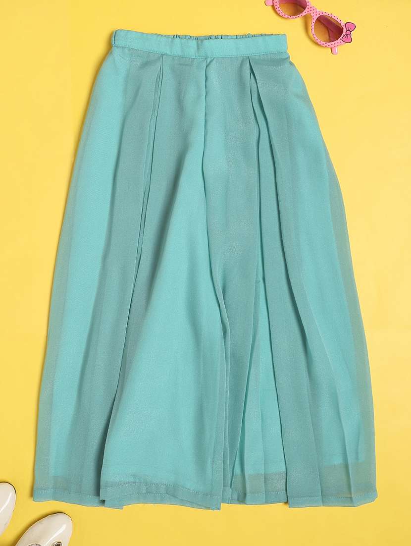 girls embroidered sleeveless kurta palazzo set - 22395723 -  Standard Image - 4
