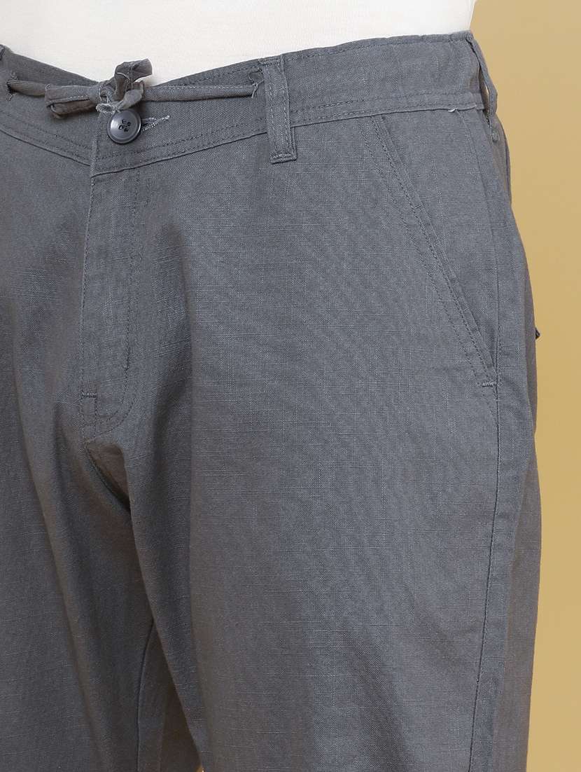 men solid mid rise flat front trouser - 22395823 -  Standard Image - 1