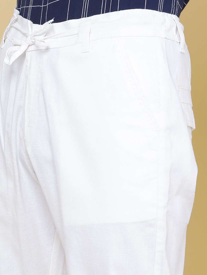 men solid mid rise flat front trouser - 22395825 -  Standard Image - 1