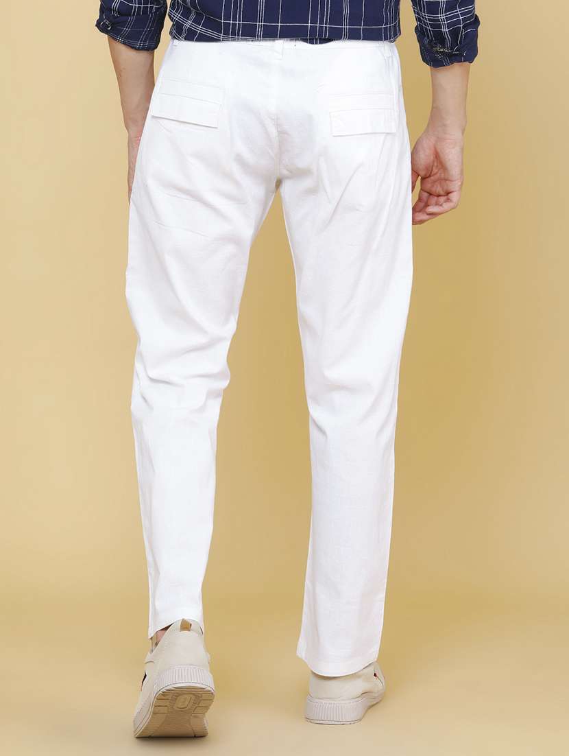 men solid mid rise flat front trouser - 22395825 -  Standard Image - 4